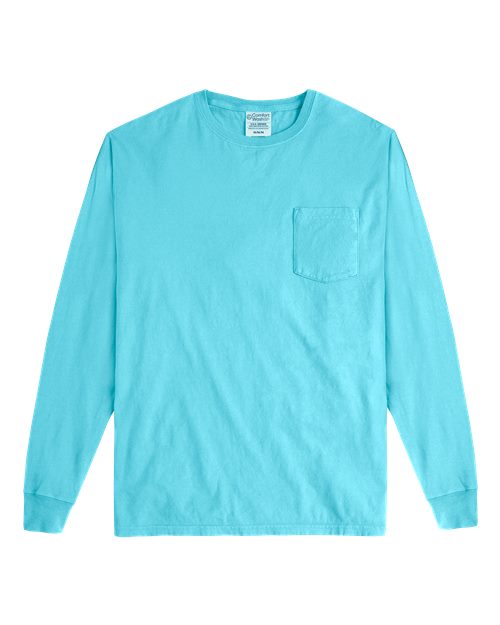 ComfortWash by Hanes Unisex Garment-Dyed Long Sleeve T-Shirt With a Pocket GDH250