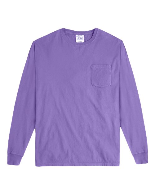 ComfortWash by Hanes Unisex Garment-Dyed Long Sleeve T-Shirt With a Pocket GDH250