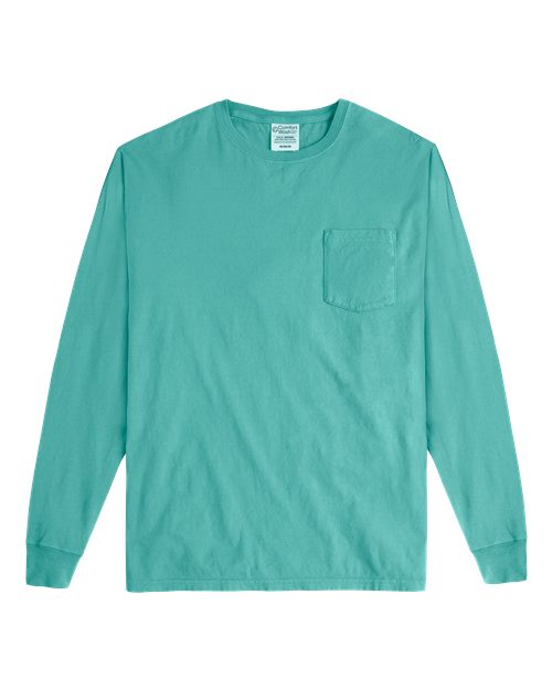 ComfortWash by Hanes Unisex Garment-Dyed Long Sleeve T-Shirt With a Pocket GDH250