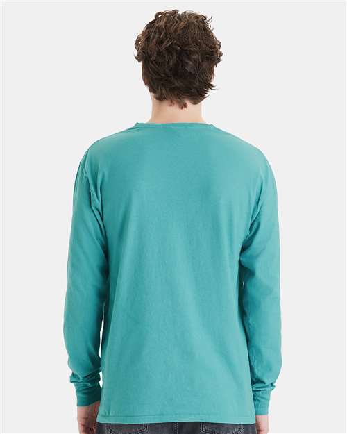 ComfortWash by Hanes Unisex Garment-Dyed Long Sleeve T-Shirt With a Pocket GDH250
