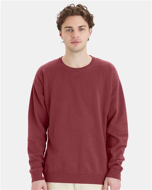 ComfortWash by Hanes Unisex Garment-Dyed Crewneck Sweatshirt GDH400 - Cayenne