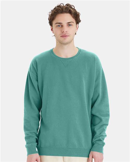 ComfortWash by Hanes Unisex Garment-Dyed Crewneck Sweatshirt GDH400 - Spanish Moss