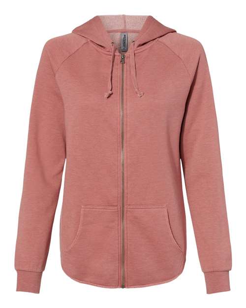 Independent Trading Co. Women's California Wave Wash Full-Zip Hooded Sweatshirt PRM2500Z