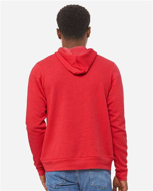 BELLA + CANVAS Unisex Sponge Fleece Hoodie Sweatshirt 3719 - Heather Red