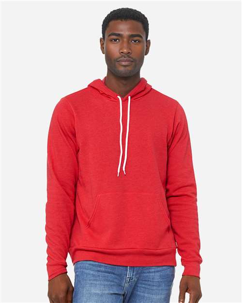BELLA + CANVAS Unisex Sponge Fleece Hoodie Sweatshirt 3719 - Heather Red