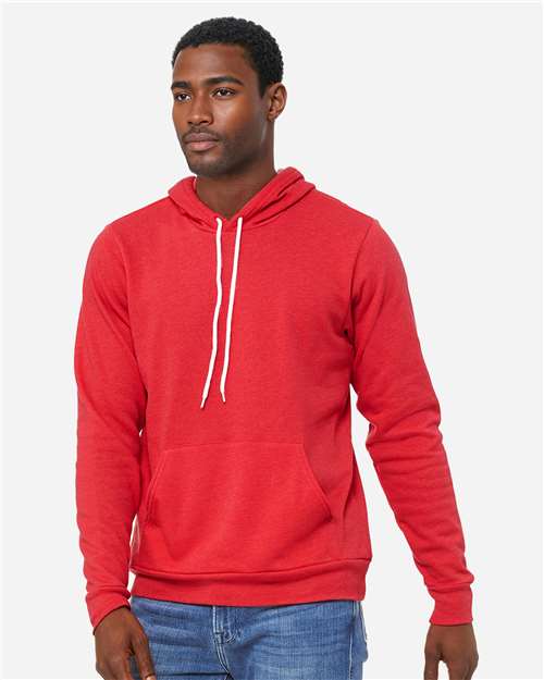 BELLA + CANVAS Unisex Sponge Fleece Hoodie Sweatshirt 3719 - Heather Red