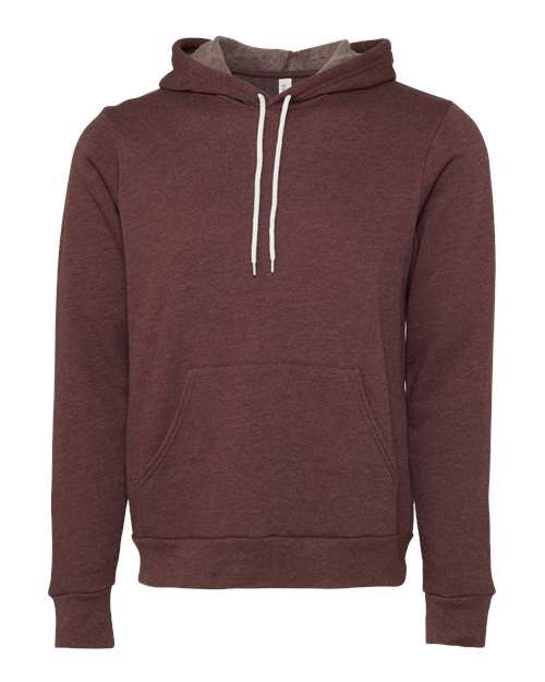 BELLA + CANVAS Unisex Sponge Fleece Hoodie Sweatshirt 3719 - Heather Maroon