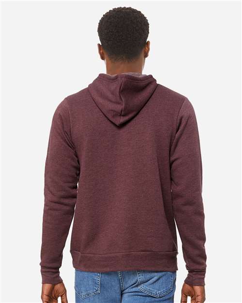BELLA + CANVAS Unisex Sponge Fleece Hoodie Sweatshirt 3719 - Heather Maroon