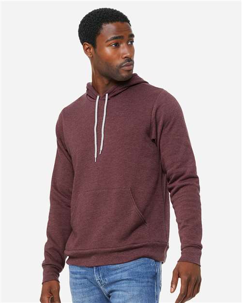 BELLA + CANVAS Unisex Sponge Fleece Hoodie Sweatshirt 3719 - Heather Maroon