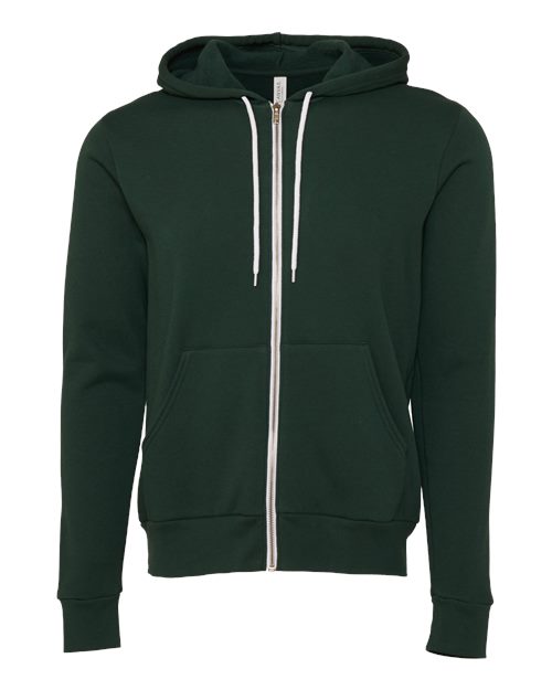 BELLA + CANVAS Unisex Sponge Fleece Full-Zip Hoodie Sweatshirt 3739 - Forest