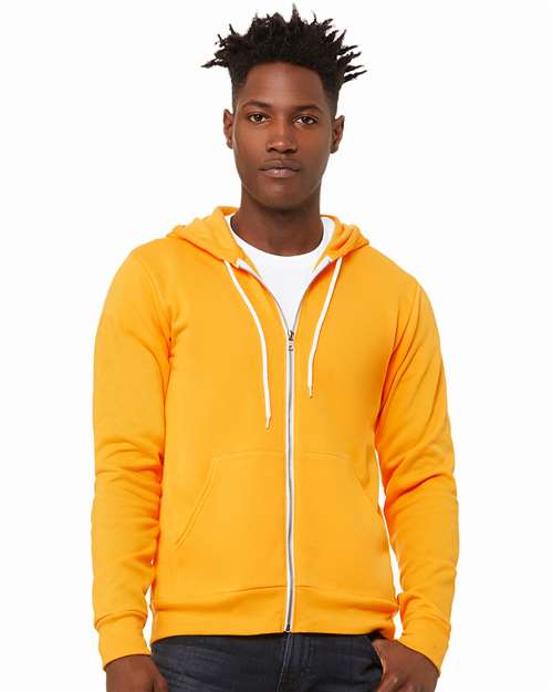 BELLA + CANVAS Unisex Sponge Fleece Full-Zip Hoodie Sweatshirt 3739 - Gold