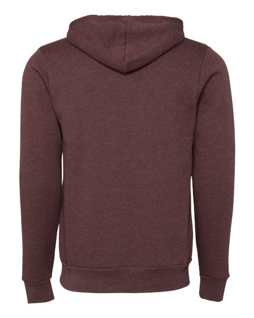 BELLA + CANVAS Unisex Sponge Fleece Full-Zip Hoodie Sweatshirt 3739 - Heather Maroon