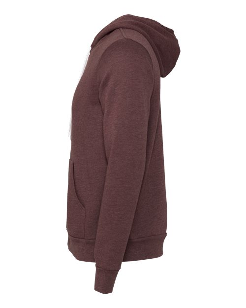 BELLA + CANVAS Unisex Sponge Fleece Full-Zip Hoodie Sweatshirt 3739 - Heather Maroon