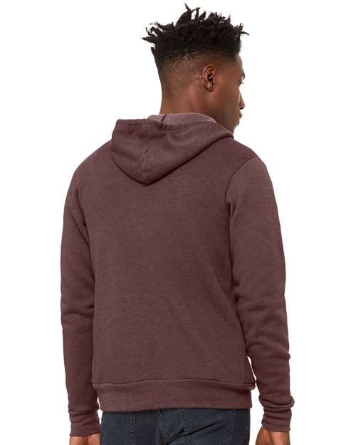 BELLA + CANVAS Unisex Sponge Fleece Full-Zip Hoodie Sweatshirt 3739 - Heather Maroon