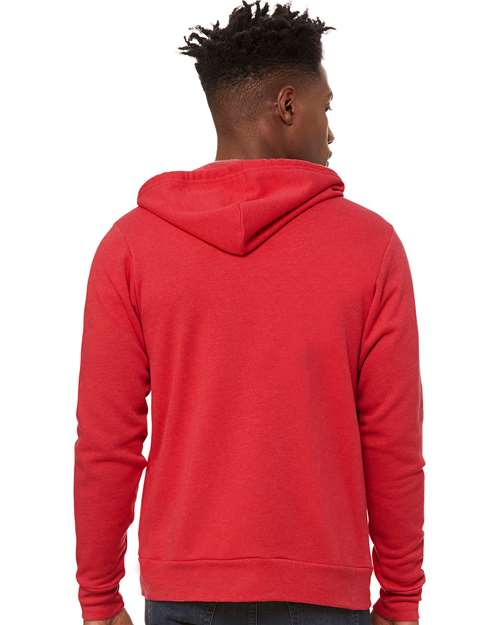 BELLA + CANVAS Unisex Sponge Fleece Full-Zip Hoodie Sweatshirt 3739 - Heather Red
