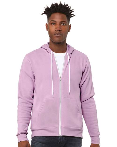 BELLA + CANVAS Unisex Sponge Fleece Full-Zip Hoodie Sweatshirt 3739 - Lilac