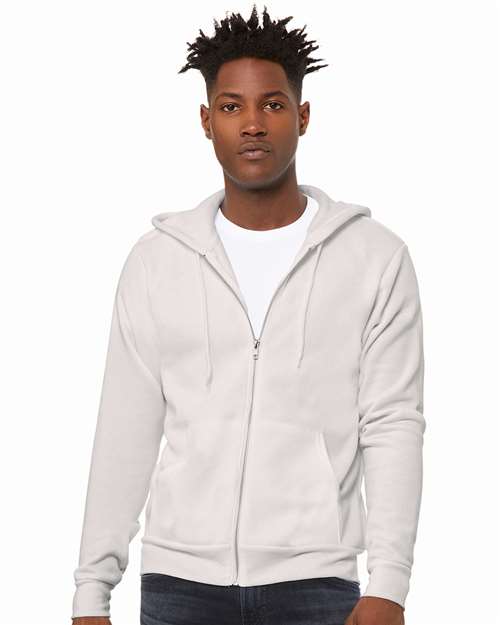 BELLA + CANVAS Unisex Sponge Fleece Full-Zip Hoodie Sweatshirt 3739 - Vintage White