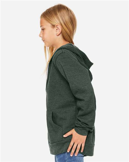 BELLA + CANVAS Youth Sponge Fleece Full-Zip Hoodie Sweatshirt 3739Y