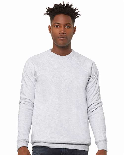BELLA + CANVAS Unisex Sponge Fleece Raglan Crewneck Sweatshirt 3901 - Ash