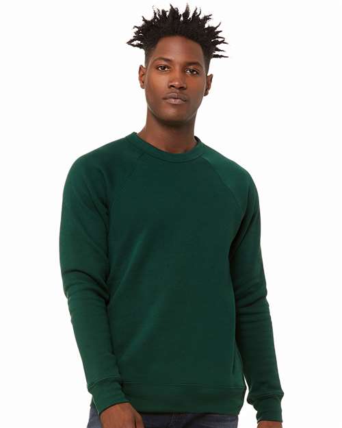 BELLA + CANVAS Unisex Sponge Fleece Raglan Crewneck Sweatshirt 3901 - Forest