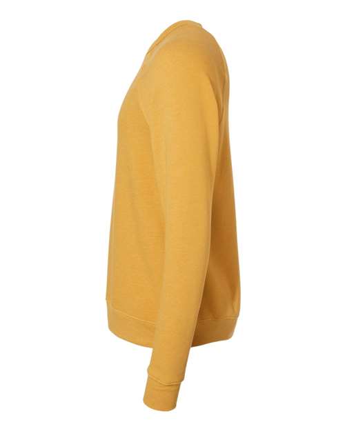 BELLA + CANVAS Unisex Sponge Fleece Raglan Crewneck Sweatshirt 3901 - Heather Mustard