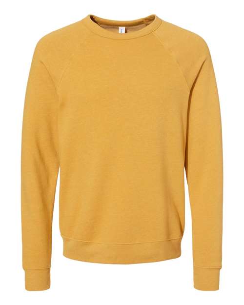 BELLA + CANVAS Unisex Sponge Fleece Raglan Crewneck Sweatshirt 3901 - Heather Mustard