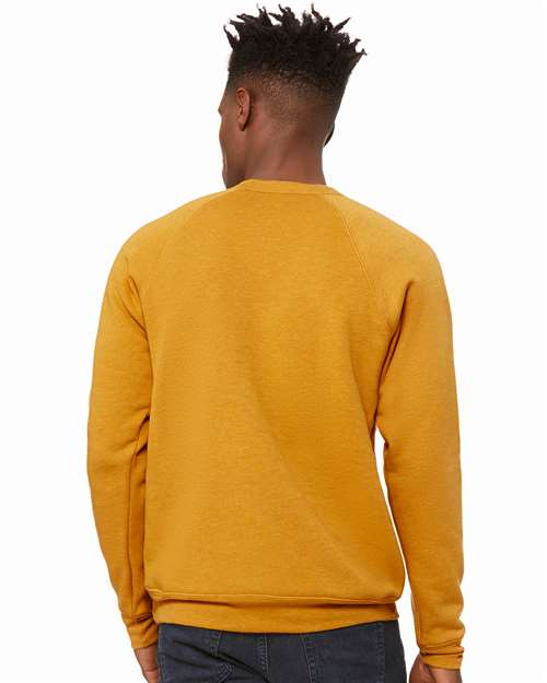 BELLA + CANVAS Unisex Sponge Fleece Raglan Crewneck Sweatshirt 3901 - Heather Mustard