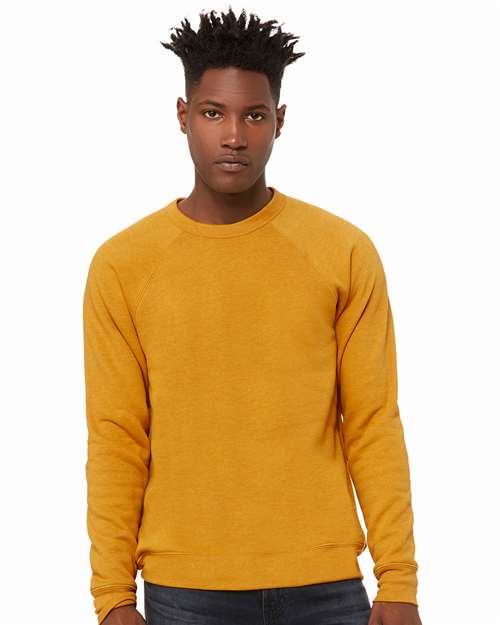 BELLA + CANVAS Unisex Sponge Fleece Raglan Crewneck Sweatshirt 3901 - Heather Mustard