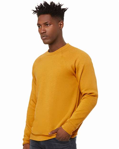 BELLA + CANVAS Unisex Sponge Fleece Raglan Crewneck Sweatshirt 3901 - Heather Mustard