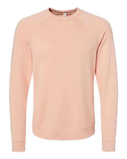 BELLA + CANVAS Unisex Sponge Fleece Raglan Crewneck Sweatshirt 3901 - Peach