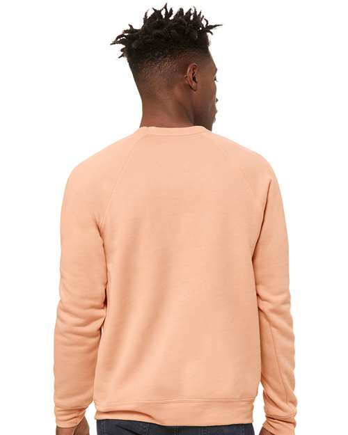 BELLA + CANVAS Unisex Sponge Fleece Raglan Crewneck Sweatshirt 3901 - Peach