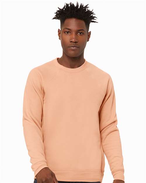 BELLA + CANVAS Unisex Sponge Fleece Raglan Crewneck Sweatshirt 3901 - Peach