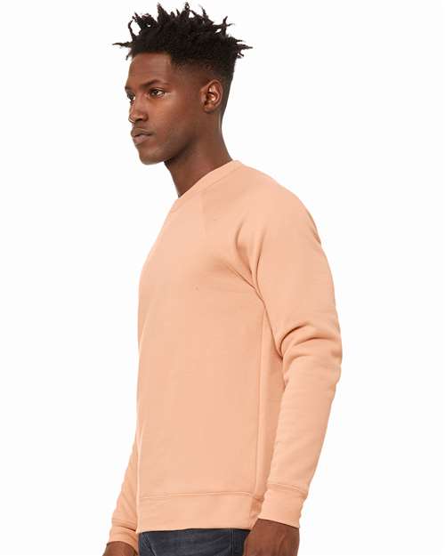 BELLA + CANVAS Unisex Sponge Fleece Raglan Crewneck Sweatshirt 3901 - Peach