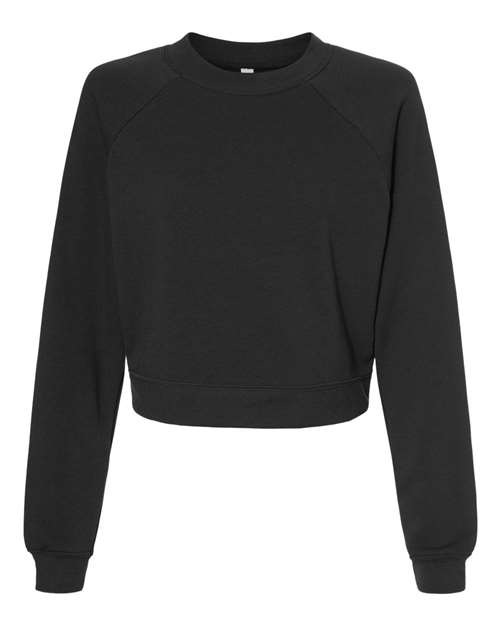 BELLA + CANVAS Women's Crop Raglan Fleece Crewneck Sweatshirt 7505
