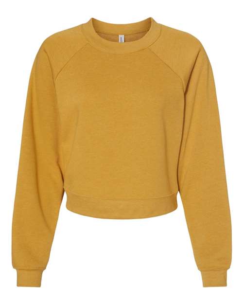 BELLA + CANVAS Women's Crop Raglan Fleece Crewneck Sweatshirt 7505