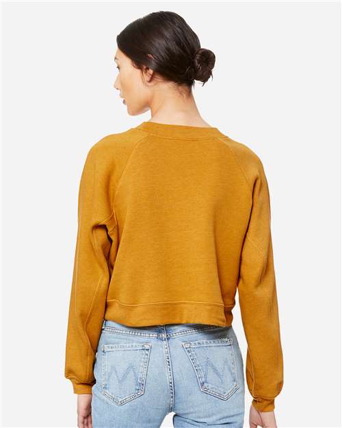 BELLA + CANVAS Women's Crop Raglan Fleece Crewneck Sweatshirt 7505
