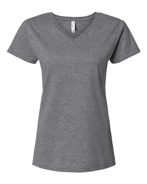 LAT Women's Fine Jersey V-Neck Tee 3507 - Granite Heather