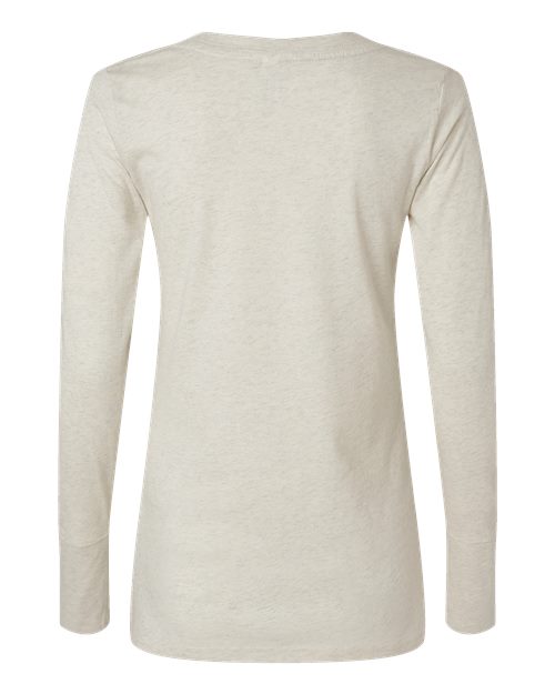 LAT Women's Fine Jersey Lace-Up Long Sleeve T-Shirt 3538