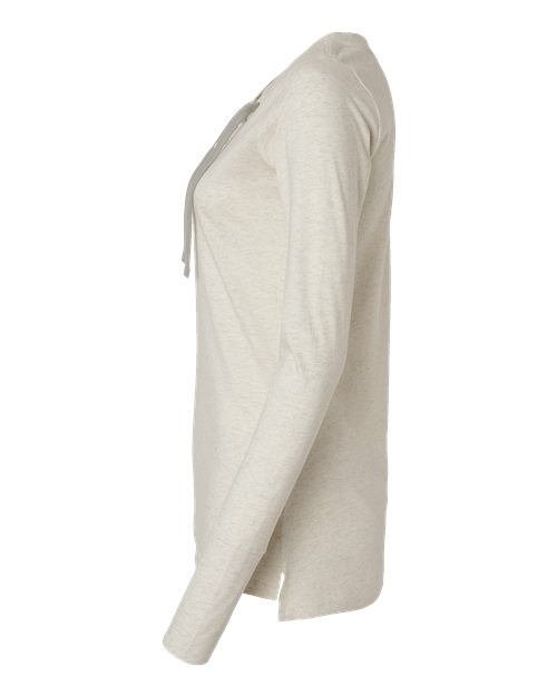 LAT Women's Fine Jersey Lace-Up Long Sleeve T-Shirt 3538