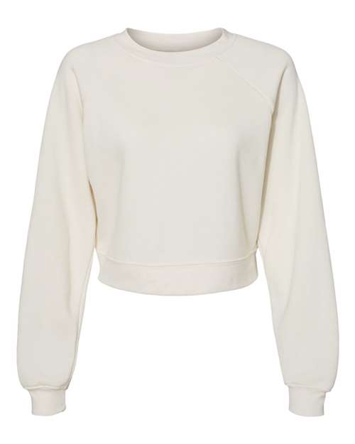 BELLA + CANVAS Women's Crop Raglan Fleece Crewneck Sweatshirt 7505