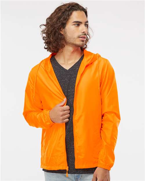 Independent Trading Co. Men's Lightweight Windbreaker Full-Zip Jacket EXP54LWZ - Safety Orange