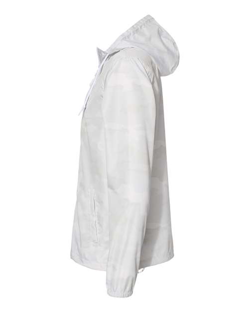 Independent Trading Co. Men's Lightweight Windbreaker Full-Zip Jacket EXP54LWZ - White Camo