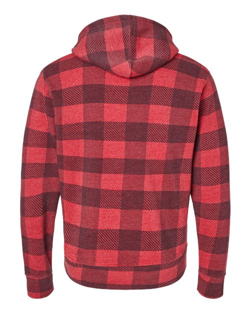 J. America Men's Triblend Fleece Hooded Sweatshirt 8871 - Red Triblend Buffalo