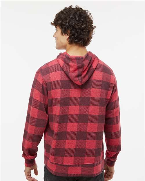 J. America Men's Triblend Fleece Hooded Sweatshirt 8871 - Red Triblend Buffalo