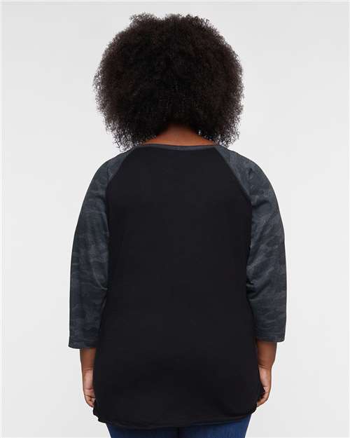 LAT Women's Baseball Fine Jersey Three-Quarter Sleeve Tee 3530