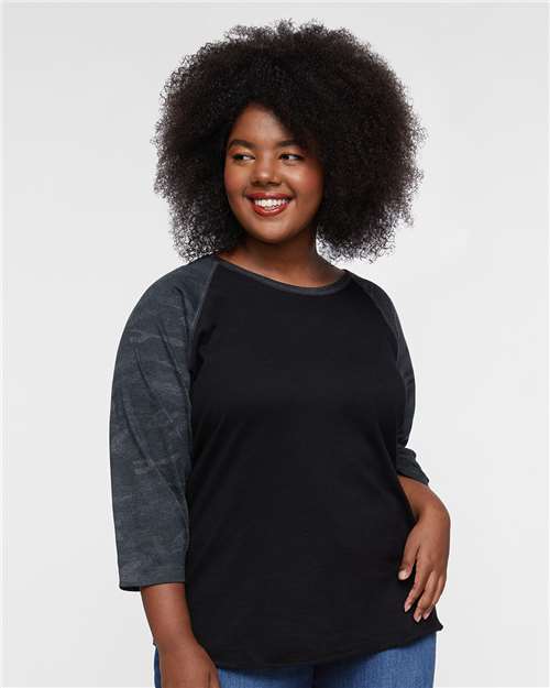 LAT Women's Baseball Fine Jersey Three-Quarter Sleeve Tee 3530