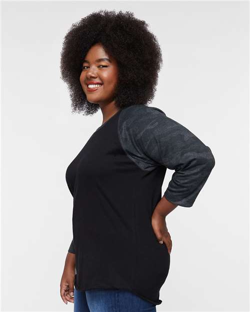 LAT Women's Baseball Fine Jersey Three-Quarter Sleeve Tee 3530