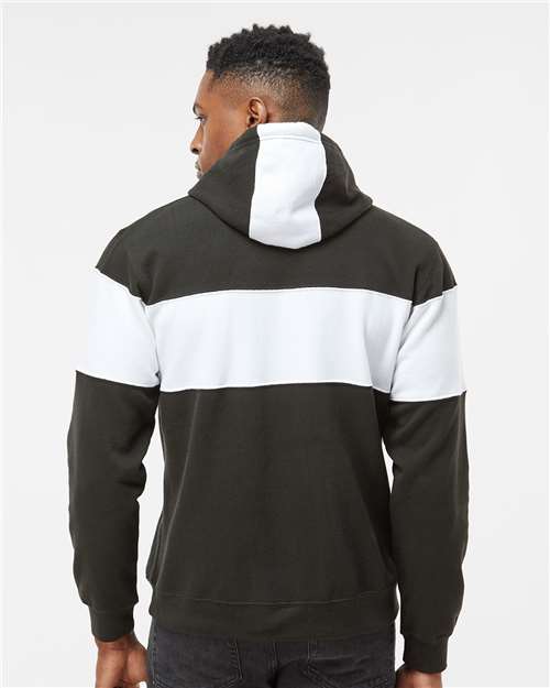 J. America Men's Varsity Fleece Colorblocked Hooded Sweatshirt 8644
