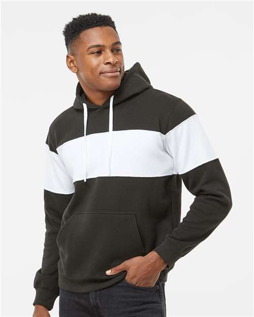 J. America Men's Varsity Fleece Colorblocked Hooded Sweatshirt 8644