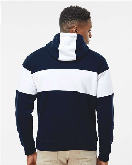J. America Men's Varsity Fleece Colorblocked Hooded Sweatshirt 8644